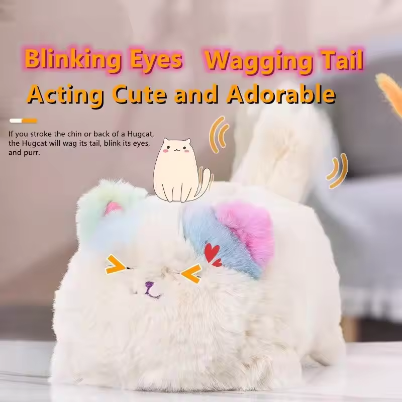 Toy Kids Baby™ | Cute plush cat toy creative simulation cartoon cat learns to talk tail tail blink